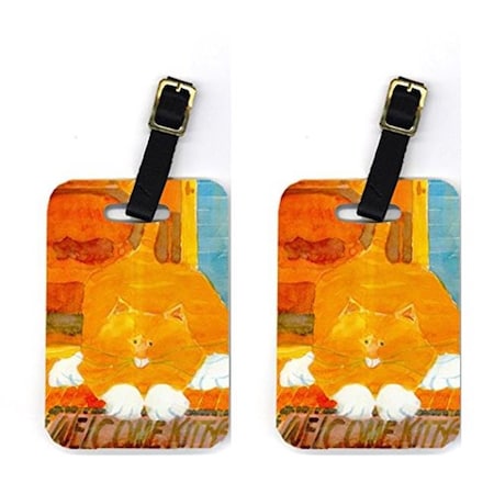 Carolines Treasures Carolines Treasures 6010BT Orange Tabby Welcome Cat Luggage Tag - Pair 2; 4 x 2.75 In. 6010BT